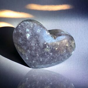 Lepidolite Crystal‎ Heart Carving